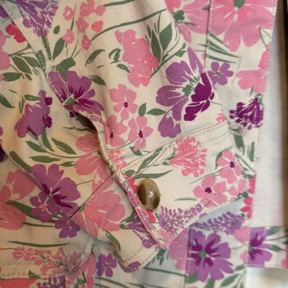 Appleseed's Pink & Purple Floral Button-Front Jacket